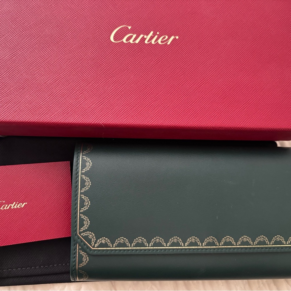 Cartier Green Women's le Guirlande full wallet
